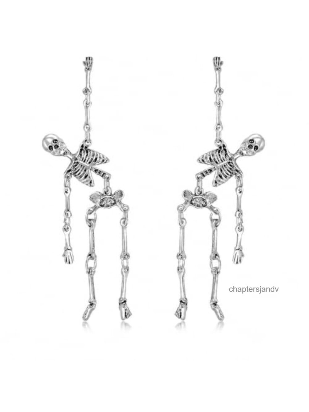 Skull Dangle Earrings Gothic Halloween Jewelry for Women